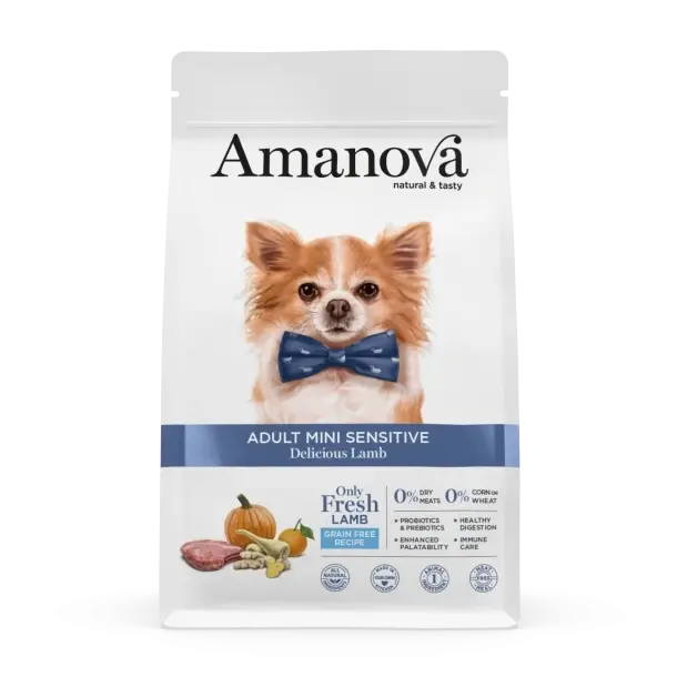 Amanova Lam - Kornfrit foder til voksne små hunde - 7 kg